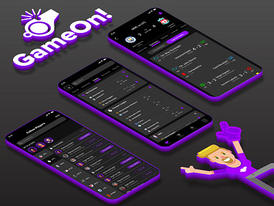 GameOn! app branding companion app design flat illustration illustration ios isometric logo mobile sports ui ux