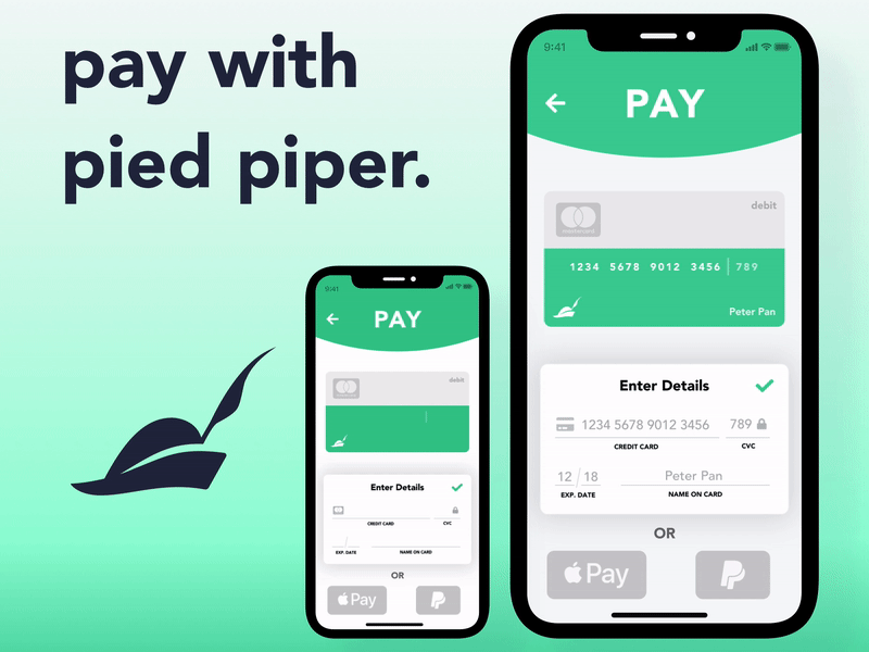 Pay with Pied Piper debut payment credit card checkout checkout credit card dailyui 002 002 daily ui 002 dailyui ux ui app