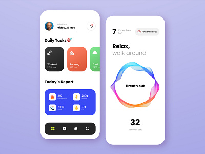 Task Management + Fitness App UI Concept app branding design fitness management task ui