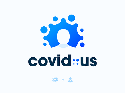 Creative logo for web | Covid + us brand branding corona corona virus coronavirus covid covid 19 covid 19 covid19 flat icon icons illustraion logo logo design logotype minimal minimalistic pandemic web