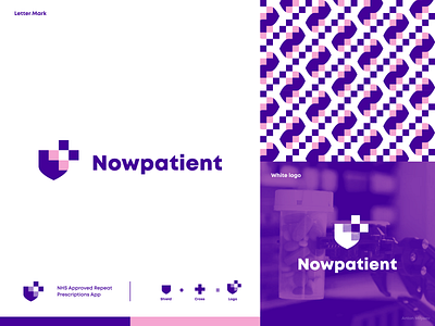 Logo for NHS Approved Repeat Prescriptions App animation app brand branding cross design flat green cross health health app logo nhs patients pharmacist pharmacy