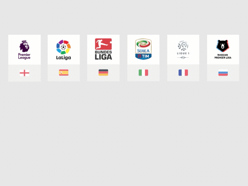 Animated menu for football leagues animation app design flat football gif graphic league menu soccer ui ux