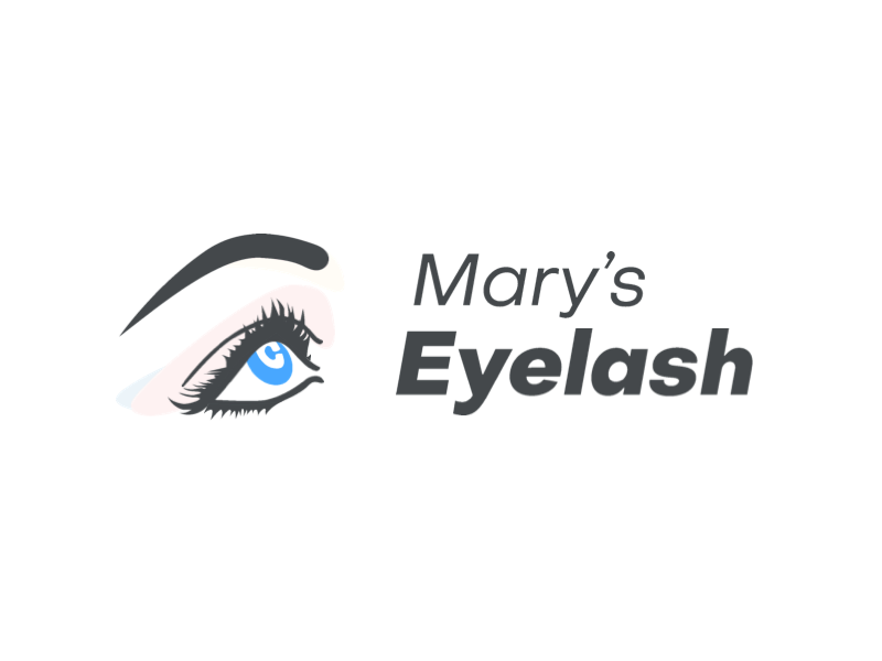 Logo Mary's Eyelash branding design eye eye logo eyelash eyelashes flat gif illustration logo logo design logotype minimal typography vector