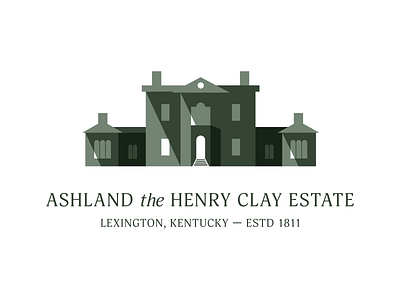 Ashland the Henry Clay Estate branding design flat illustration logo minimal