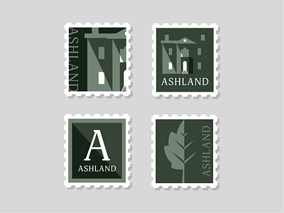 Postage Stamps for Ashland branding design flat illustration illustrator logo minimal vector