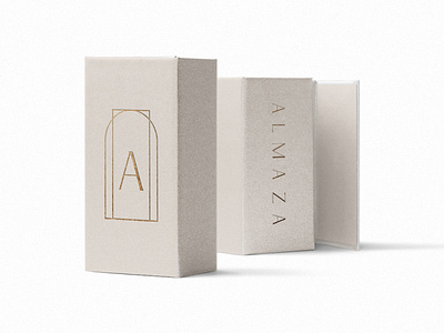 Almaza Fine Jewelry Packaging branding design foil stamp icon jewelry logo luxury minimal packaging vector