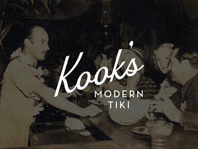 Kook's Modern Tiki Identity branding design identity illustrator logo lounge minimal tiki typography ui ux