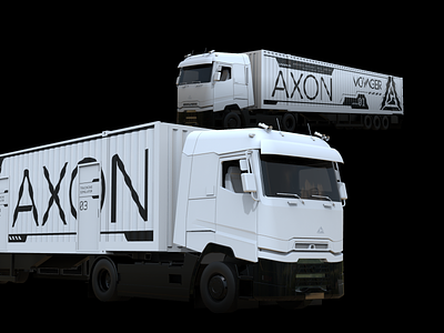 Project: Starfleet, Axon Voyager branding design enviornmental exterior futuristic graphics interior sci fi shipping container space truck typography vector