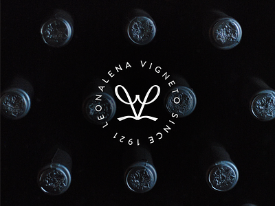 Leona Lena Winery Cork Stamp badge branding design identity label logo minimal stamp typography vino winery