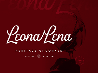 Leona Lena Winery alcohol beverage branding design food identity label logo script logo typography vino winery