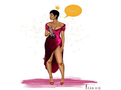 Cardi B... Okurrr! cardib digitalart fashionillustration leankid pinkcarpet vmas2018