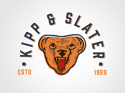 Kipp & Slater bear branding hand drawn illustration lettering logo typography
