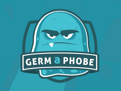 Germaphobe branding cartoon germs illustration logo