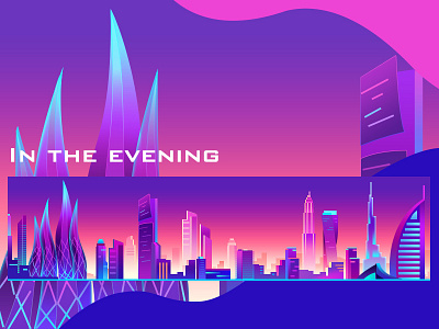 In the evening design illustrations ui