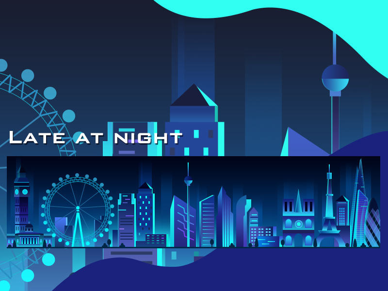 Late at night by Miky麦 on Dribbble