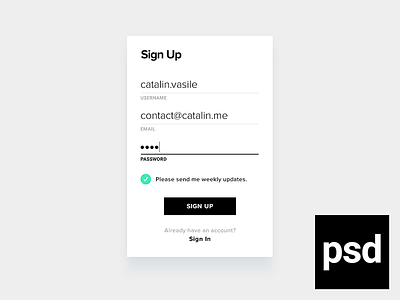 Sign Up Form - Daily UI - #001 black and white daily ui form free psd psd register sign up simple