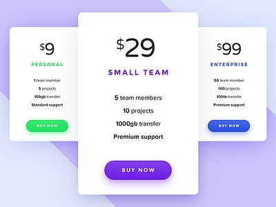 Pricing - Daily UI - #030 daily interface plans pricing ui