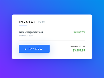 Invoice - Daily UI - #046 client dailyui design invoice payment price ui ux