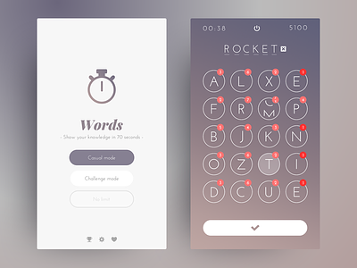 Words - Marvel Prototyping Tutorial - app clean design game interface marvel minimal mobile prototype tutorial ui