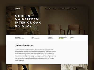 Gallart Product Detail brown clean lato layout product detail product page web website white