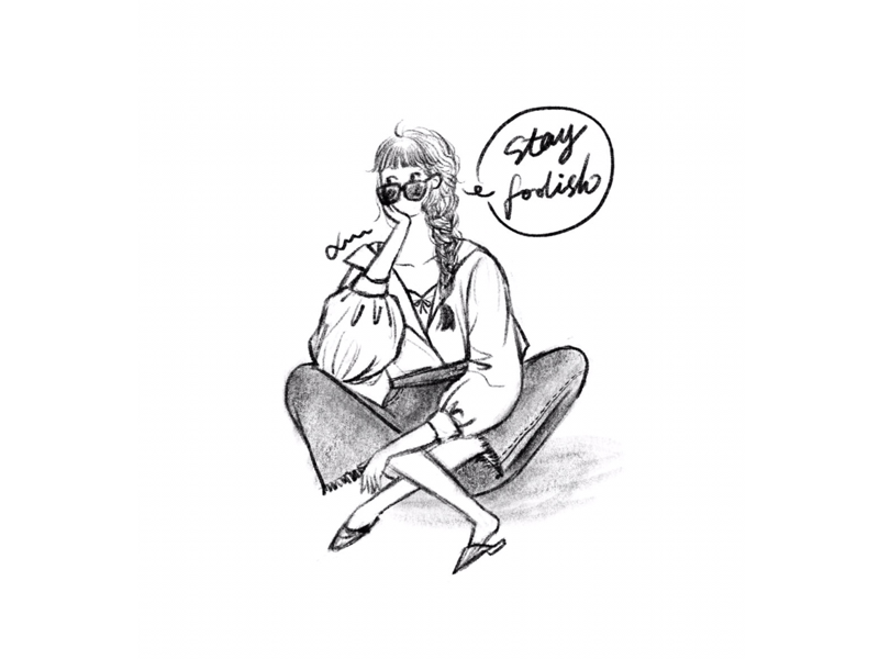 DAY48-Stay Foolish😁 stay foolish twist braid jeans slipper shirt sun glasses illustration girl