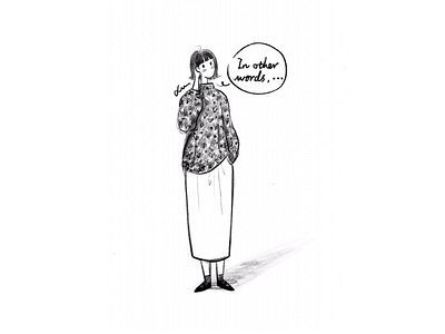 DYA50-What you want to say👄 bob floral shirt girl illustration saying skirt words