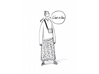 DAY53-C'est si bon🍬 bag chignon floral skirt girl illustration pullover hoody sneaker