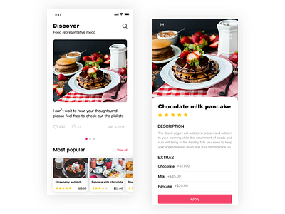 Food App Page app design food app iphone uiux