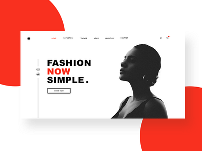 Fashion Simple Website black white design red ui ux web webside