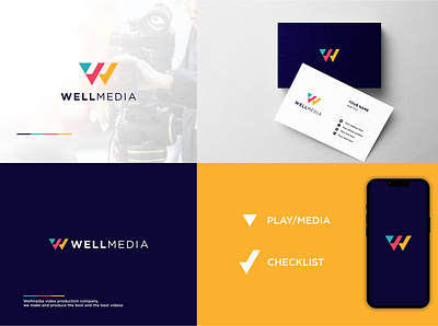 WELLMEDIA Video production company app icon branding bussines clean design entertainment the arts graphic design illustration logo media production startups vector vidio