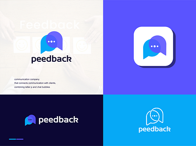 peedback logo branding clean communication design graphic design illustration logo negative space