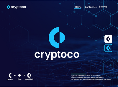 cryptoco branding bussiness crypto graphic design letter c logo modern logos simple technology ui unik