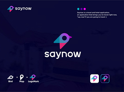 saynow branding clean design graphic design icon illustration logo map parrot travel anda hotel unic