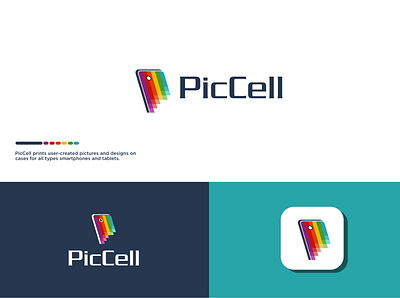 PicCell android branding clean design graphic design illustration logo pixel technology vector