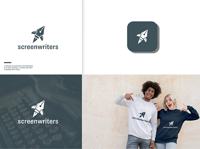 screenwriters branding clean design entertaiment film graphic design illustration logo logo desainer modern logos rocket vector