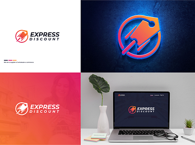 express discount branding design discount e commerce graphic design illustration logo modern logos rocket shoping vector