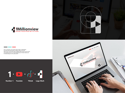 1millionview app branding design graphic design illustration logo logo desainer play tiktok vector youtube