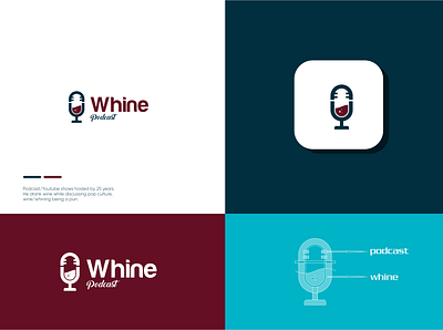 whine podcast logo branding clean design graphic design illustration logo modern logos podcast vector whine