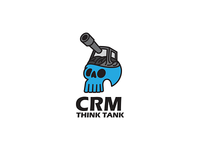 CRM think tank animation brain branding character clean design graphic design illustration logo skull tank typography vector