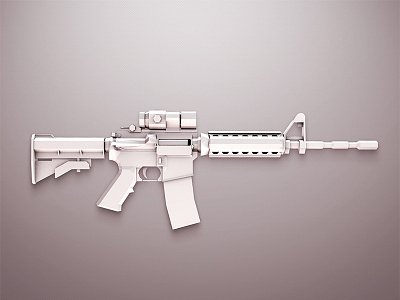 M4 Carbine Rifle 3d c4d clean gun minimalist rifle