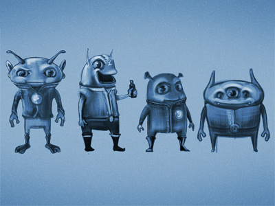 some alien concepts 2d alien character concept illustration