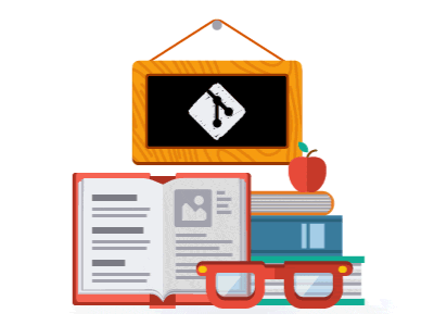 Learn Git Slider Illustrations [GIF] animation blackboard book education flat gif git icon illustration loop simple version control