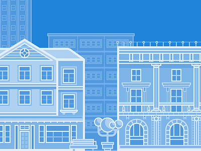 City Architecture Part I (WIP) architecture building city house illustration illustrator landscape simple