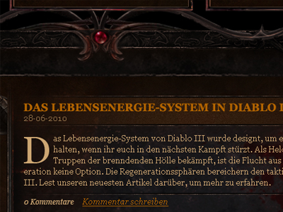 Diablo 3 Fansite – handmade details