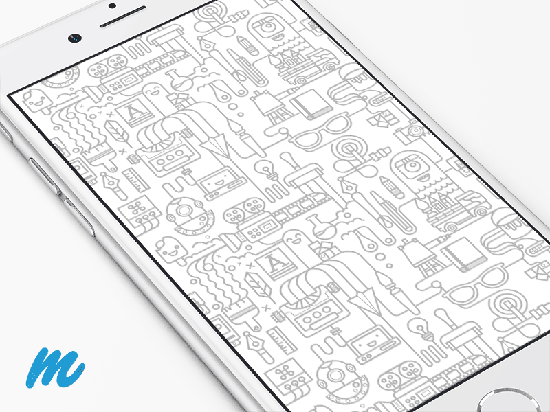 Marvel iOS Landing Screen Pattern animated gif animation app clean illustration lines loop minimal mobile pattern