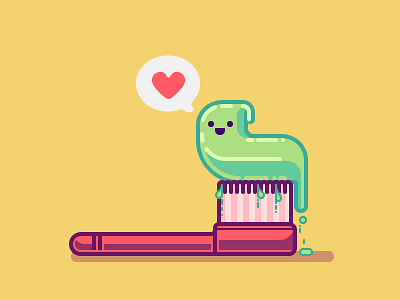 Tooth Buddy brush character colorful cute fun illustration illustrator love simple slime vector