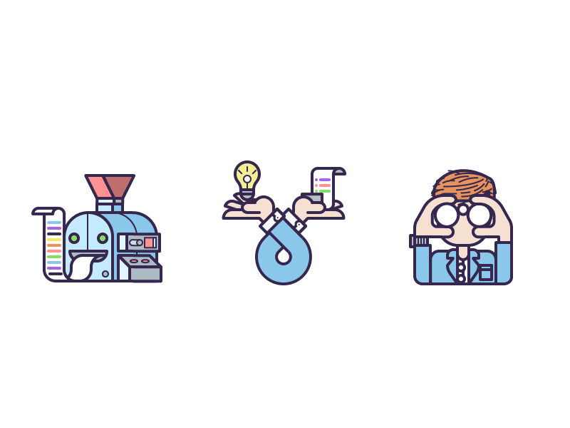 Tiny Icon Animations: New & Fixed after effects animated gif bulb character colorful gif glasses illustration loop machine simple
