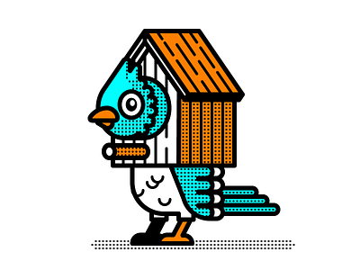 Leaving Home animal bird birdhouse dot shading dots house illustration illustrator vector