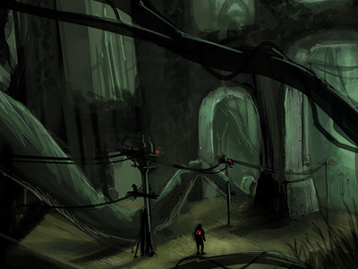 Green Hell concept art dark digital painting environment photoshop