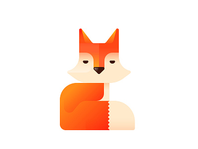 Tiny Fox animal clean fox fun gradients illustration minimal simple